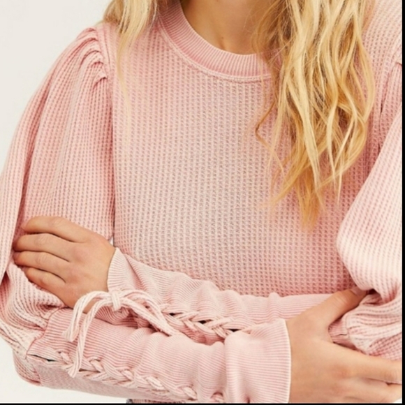 Free People Tops - ⭐Free People lace up waffle knit